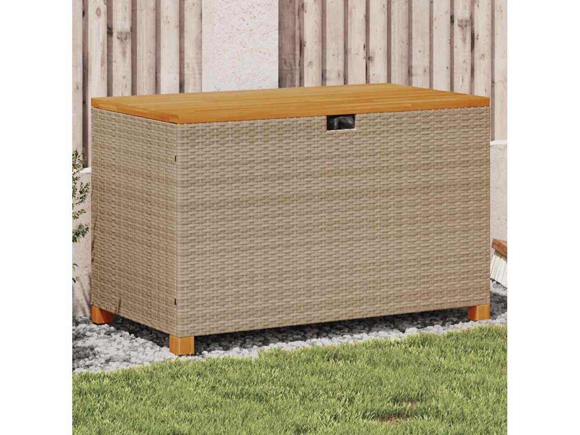 Caixa de Armazenamento VIDAXL Bege Rattan e Vime (110x55x63 cm)