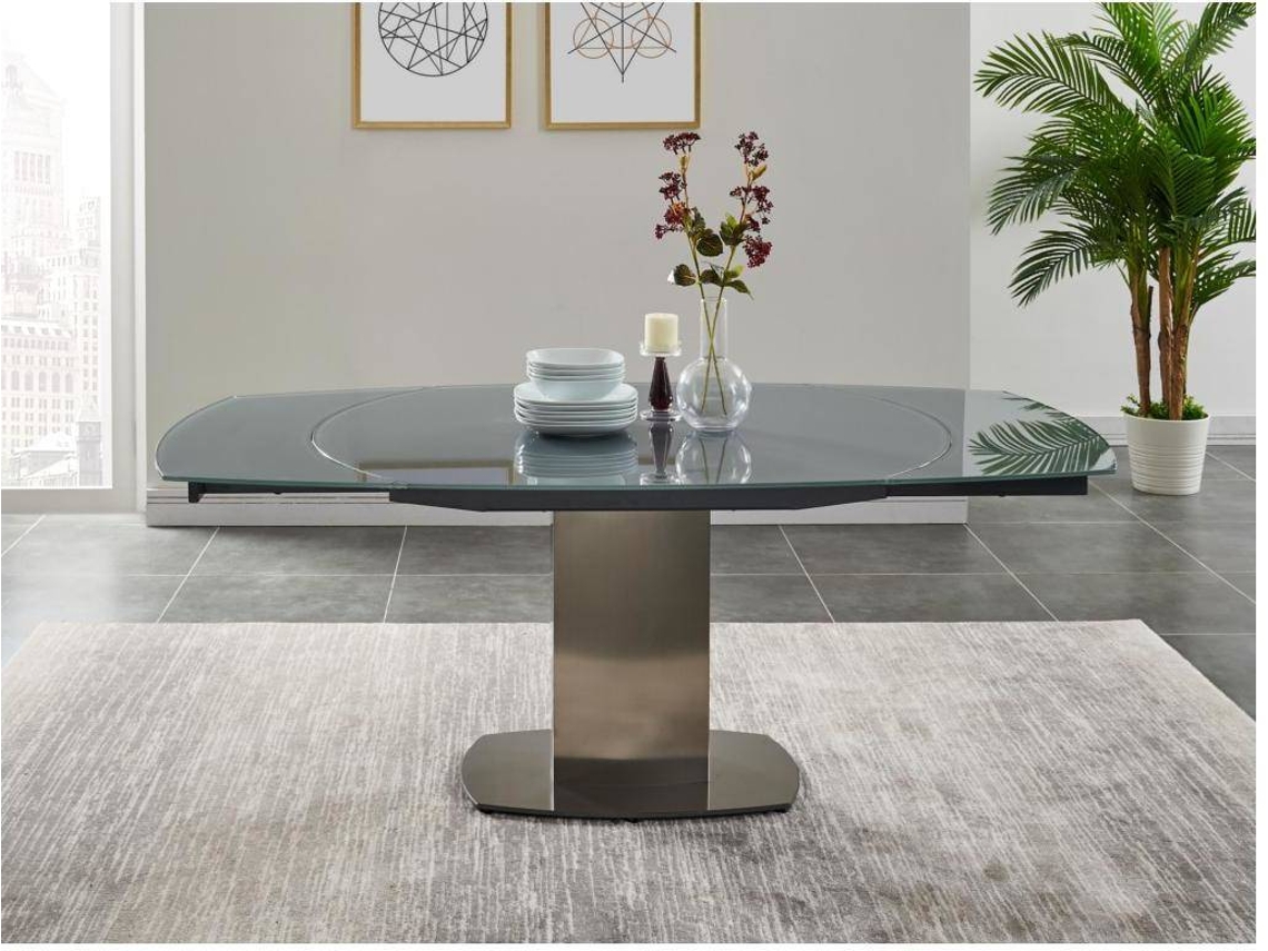 Mesa Extensível Talicia VENTE-UNIQUE (Cinzento - Vidro - 190x105x75 cm)