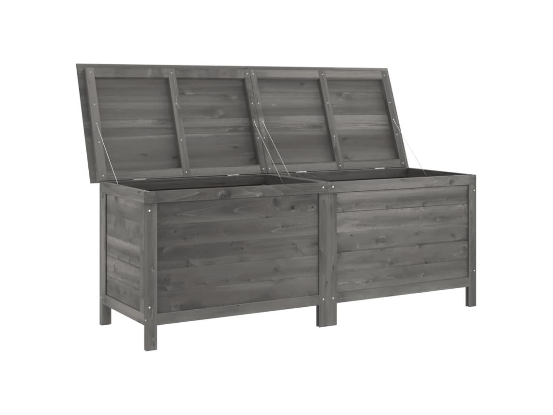 Caixa Arrumação P/ Jardim 150X50X56 5 Cm Abeto Maciço Antracite PANGSHIYUAN