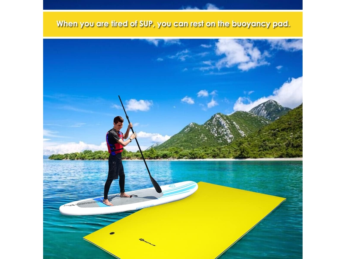 Tapete Flutuante Espreguiçadeira Aquática Tapete Flutuante Sem Necessidade de Insuflação Rede Aquática Cama Aquática Flutuante COSTWAY