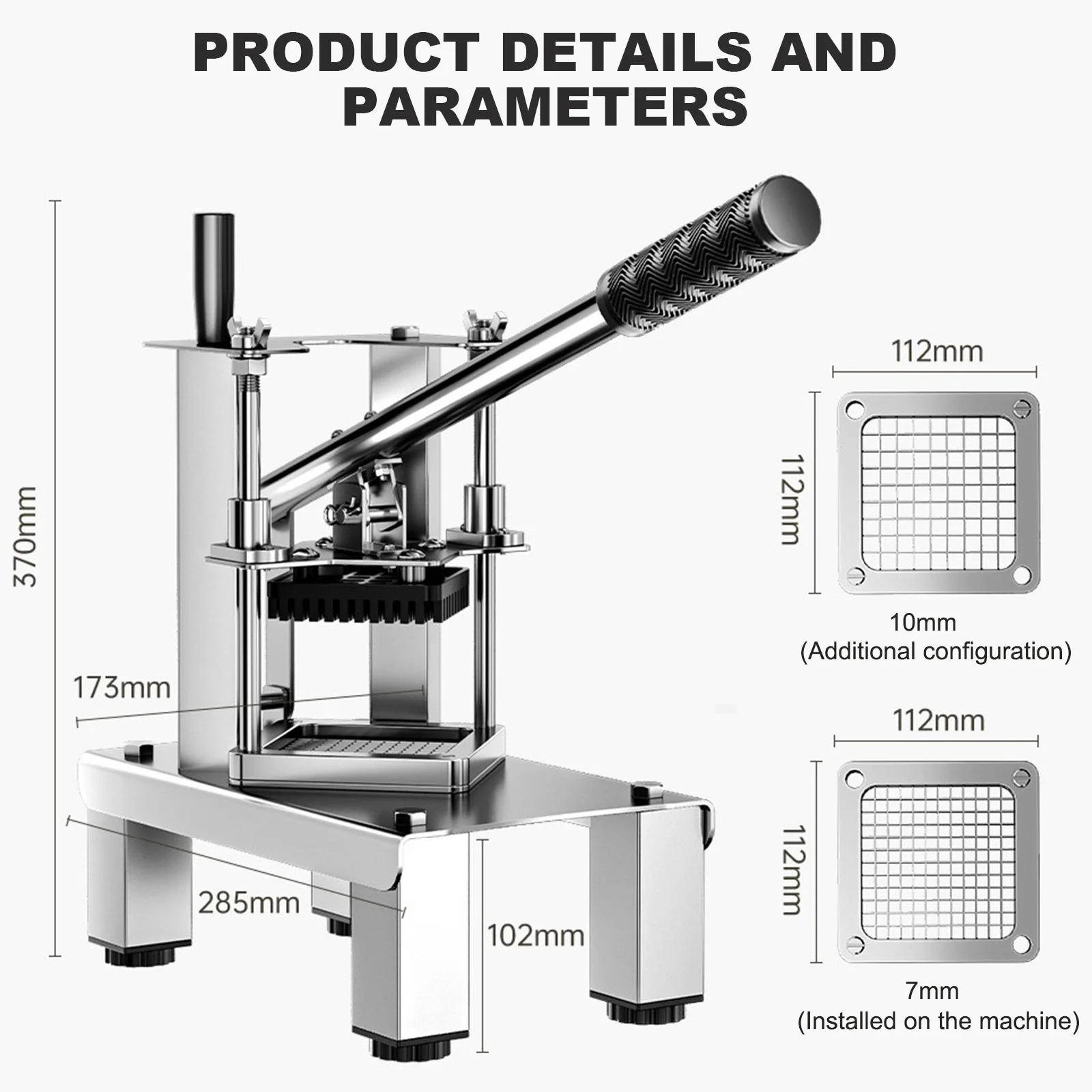 Cortador De Vegetais, Aço Inoxidável, Cabo Ergonômico, Prata Oem