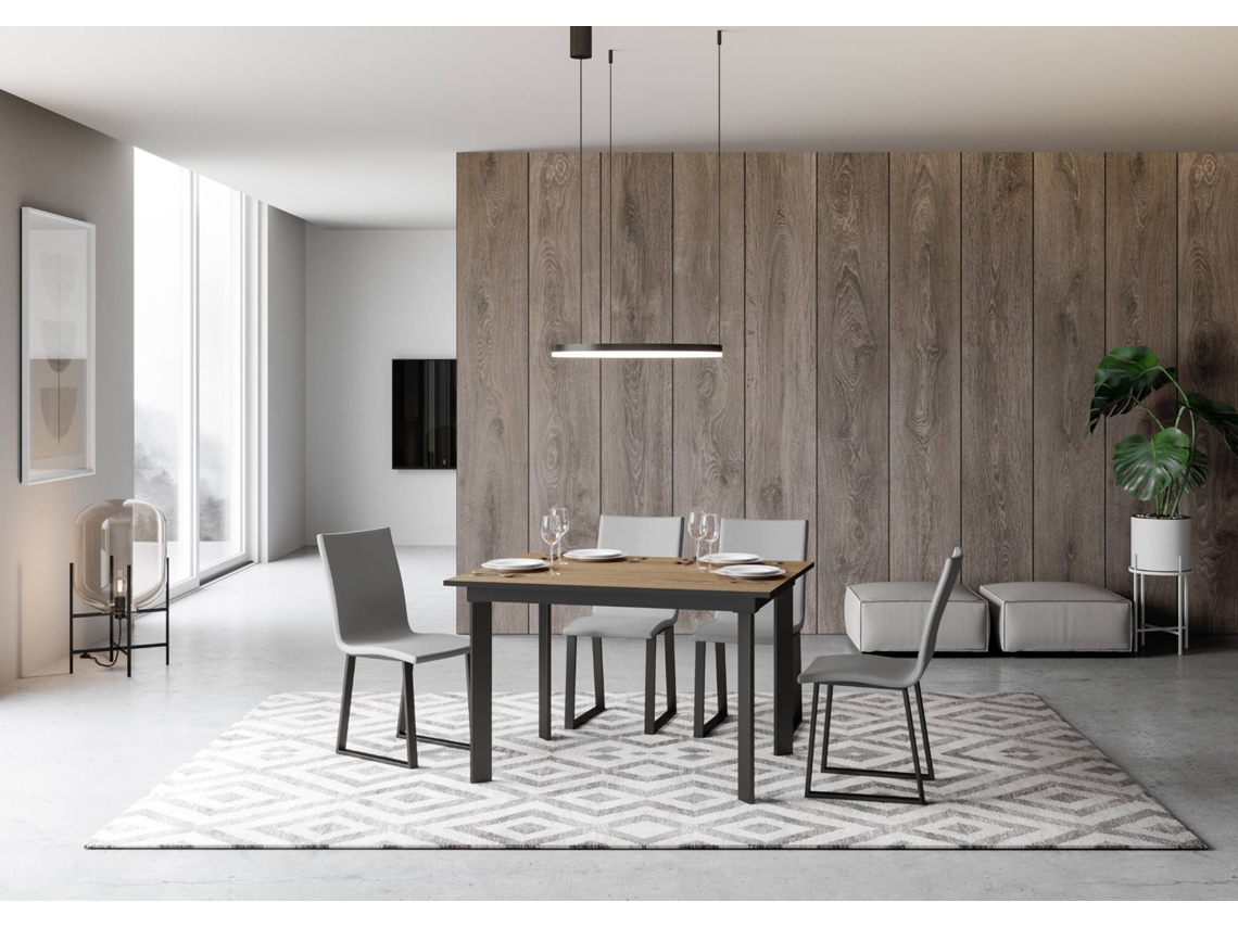 Mesa de Refeição ITAMOBY Cumar (90x120/180 - Painéis em Melamina - Carvalho Natural)