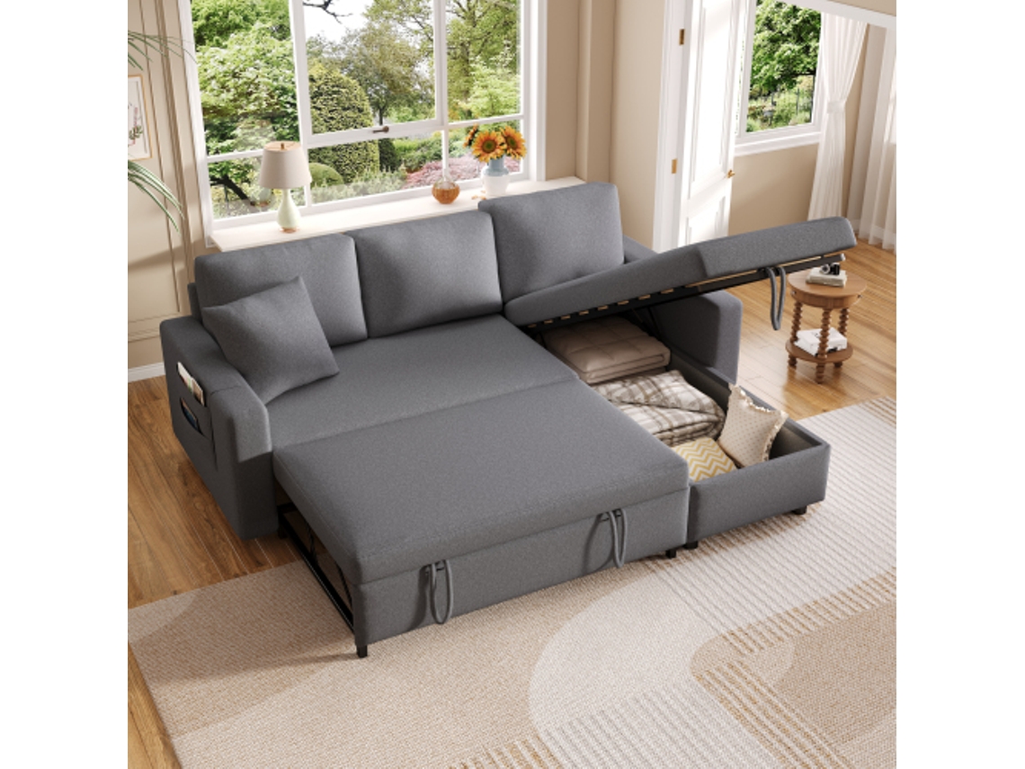 Sofás Cama Com Função De Dormir, Sofás Em Forma De L E Chaises Longues Com Espaço De Arrumação.