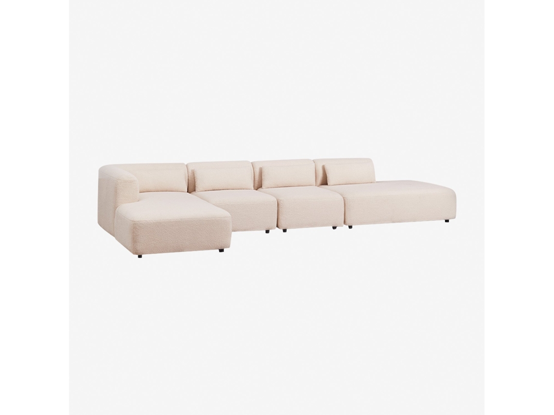 Sofá Modular Chaise Longue De Canto Esquerdo De 4 Peças Com Chaise Lounge Fogler Poliéster Sklum