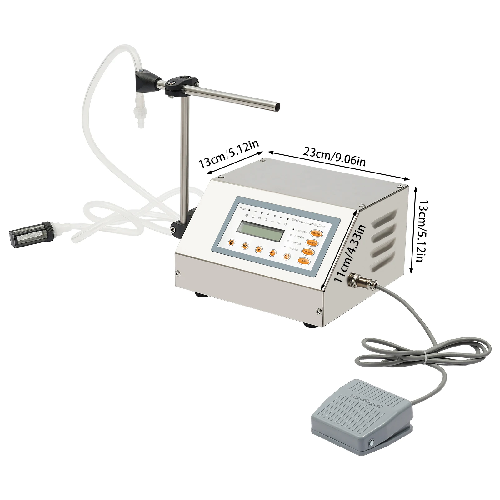 Máquina De Enchimento Líquido, Enchimento De Alta Precisão, Controle Inteligente, Aço Inoxidável Durável, Prata Oem