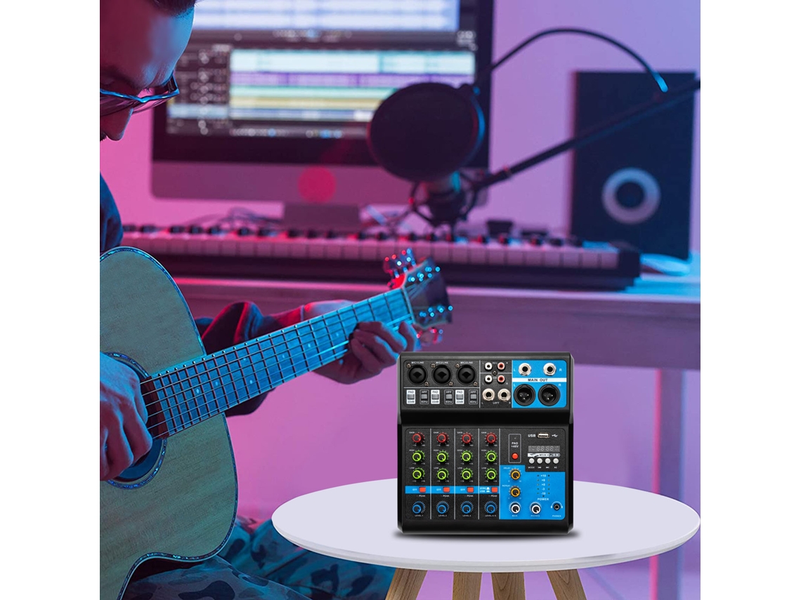Mini Mixer De Áudio, 5 Canais, Conectividade Bluetooth Oem