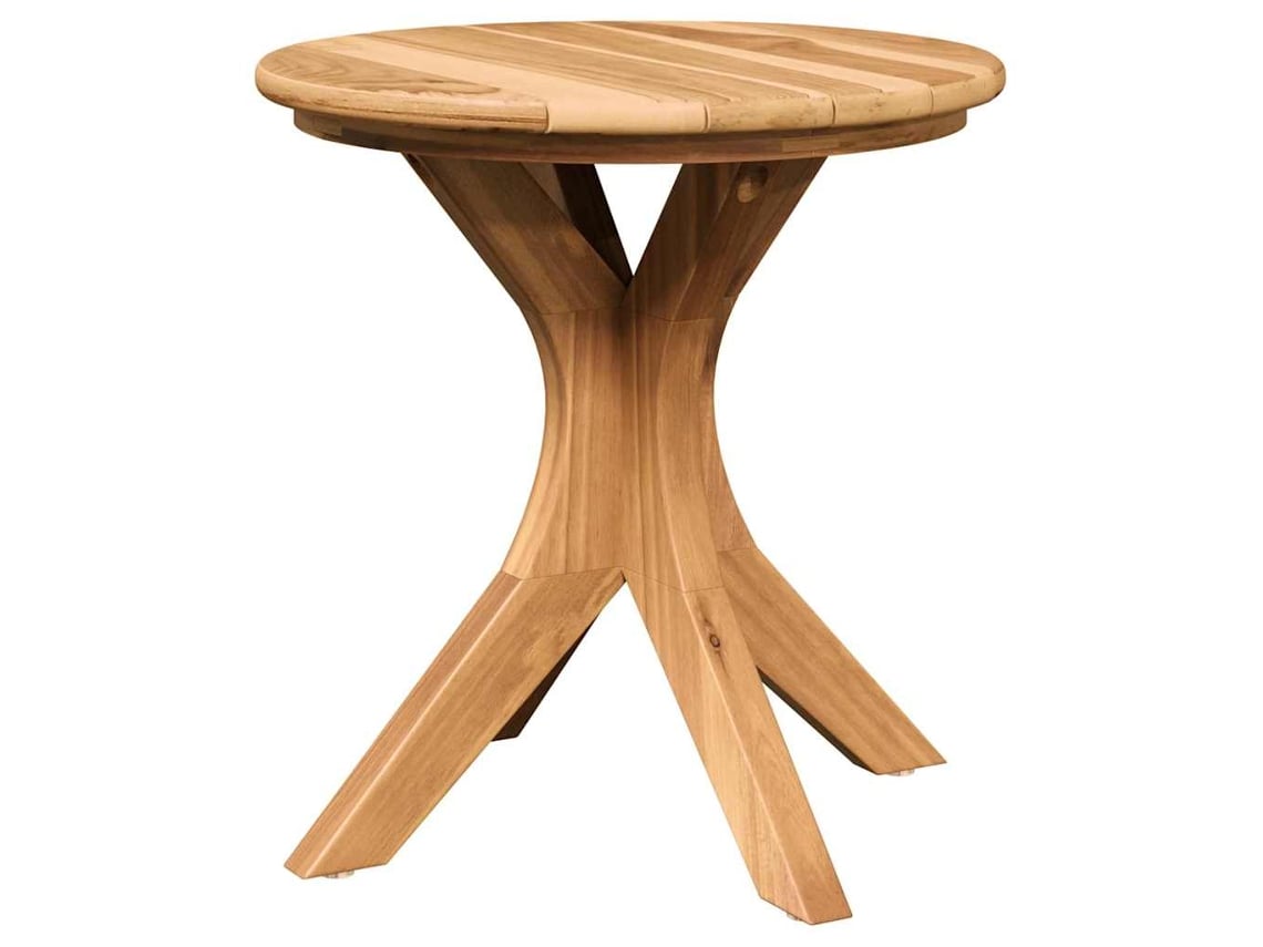 Mesa Lateral De Teca Maciça Castanho 40x40x41 Cm Para Exterior