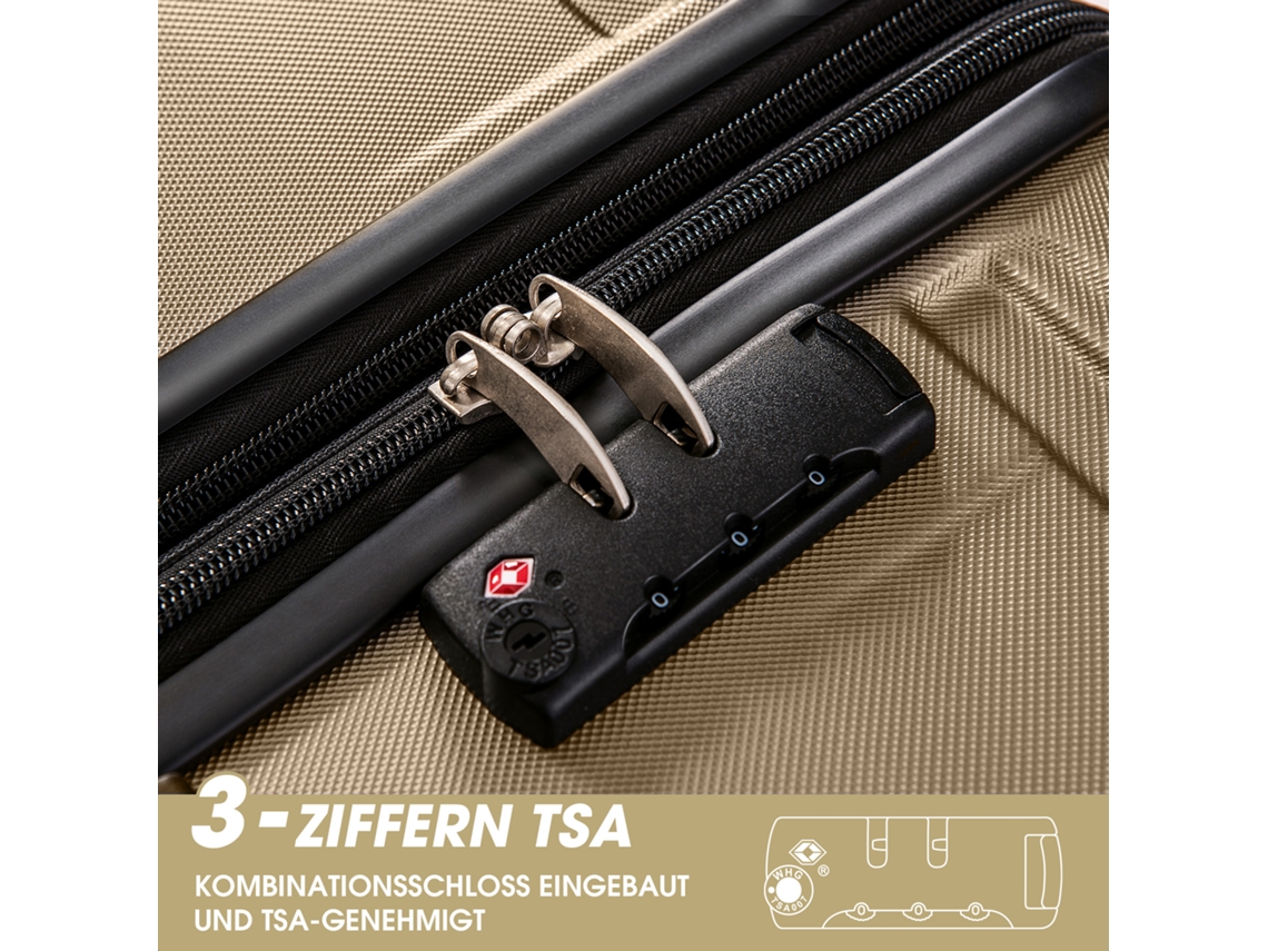 Bagagem De Mão Rígida, Mala Com Trava Tsa E Rodinhas Universais, Expansível, Alça Lateral, Conjunto De 3 Peças, Hvorstur