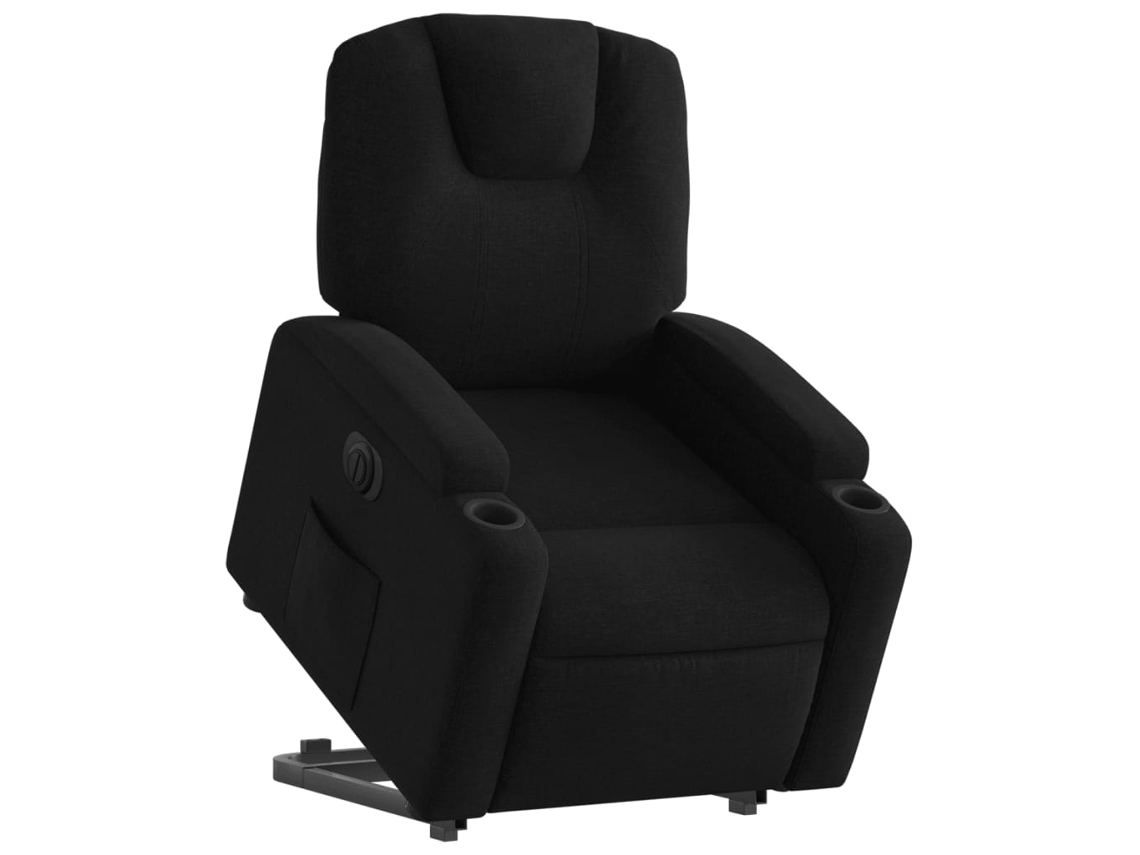 Poltrona reclinável elevatória elétrica tecido preto