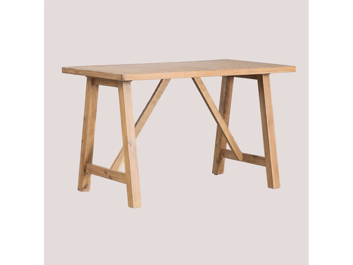 SKLUM Mesa Alta Retangular em Madeira de Acácia 160X90 cm Dubai Madeira de Acácia Castanho Acácia