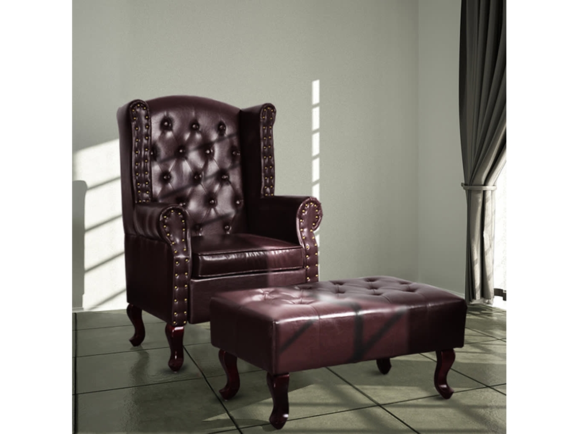 Poltrona VIDAXL Marrom Couro Artificial (66x78x111 cm)