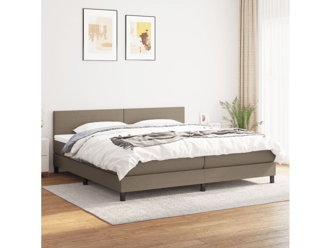 Cama Box Spring VIDAXL (Cinzento - Tecido - 203 x 200 x 88 cm)