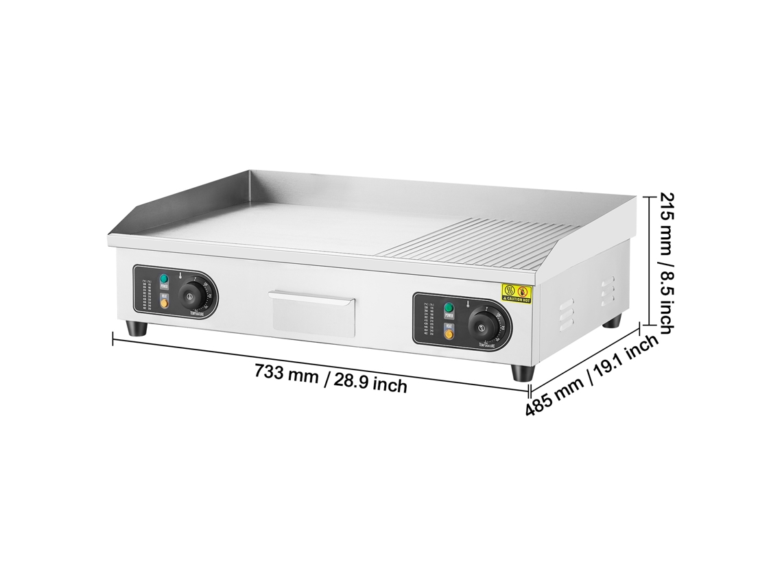 Chapa Elétrica Comercial Succebuy, Grelha De Bancada Semi Plana De 4400 W, 59 295 Fahrenheit