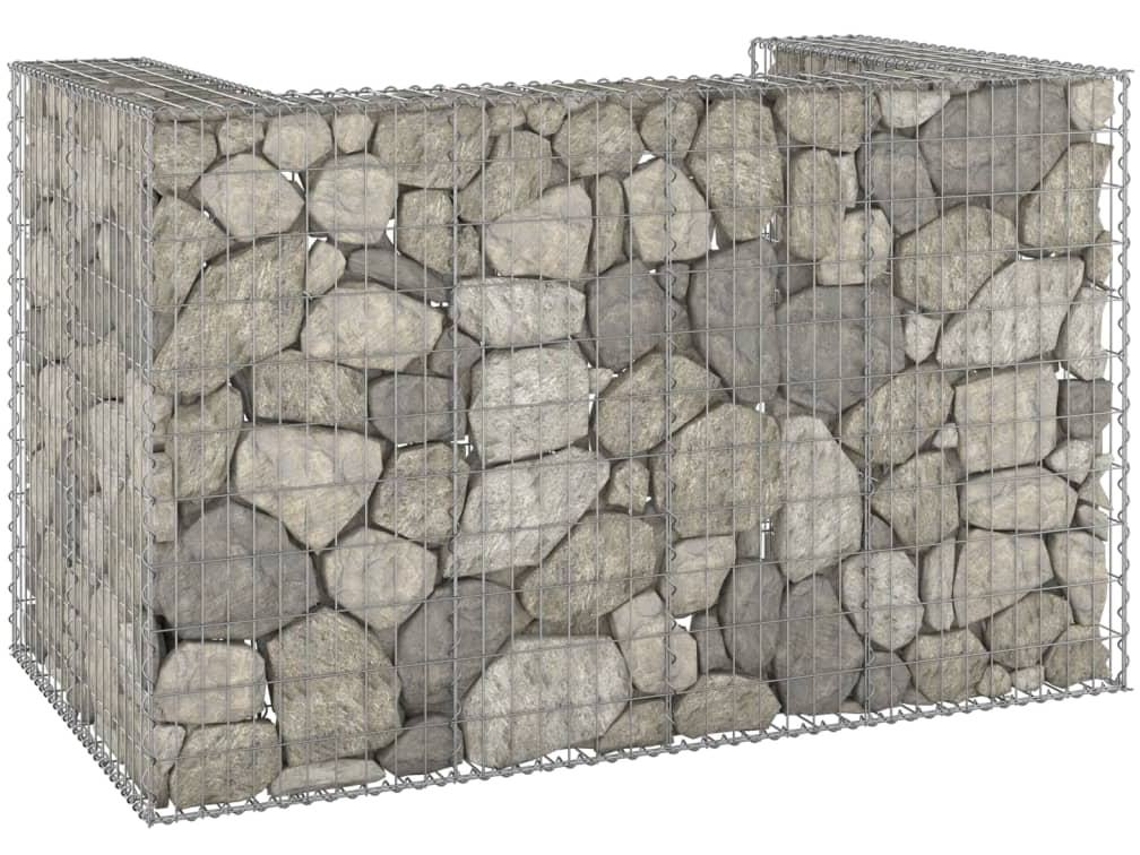 Abrigo para caixote do lixo VIDAXL Prateado Aço (180x100x110 cm)