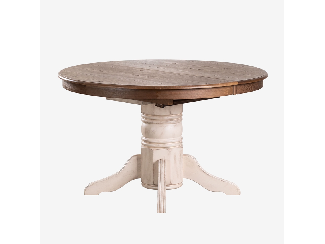 Mesa de Jantar Extensível Oval em Madeira 128-178X120 Cm Ektra Olmeiro Madeira Castanho de Olmo SKLUM