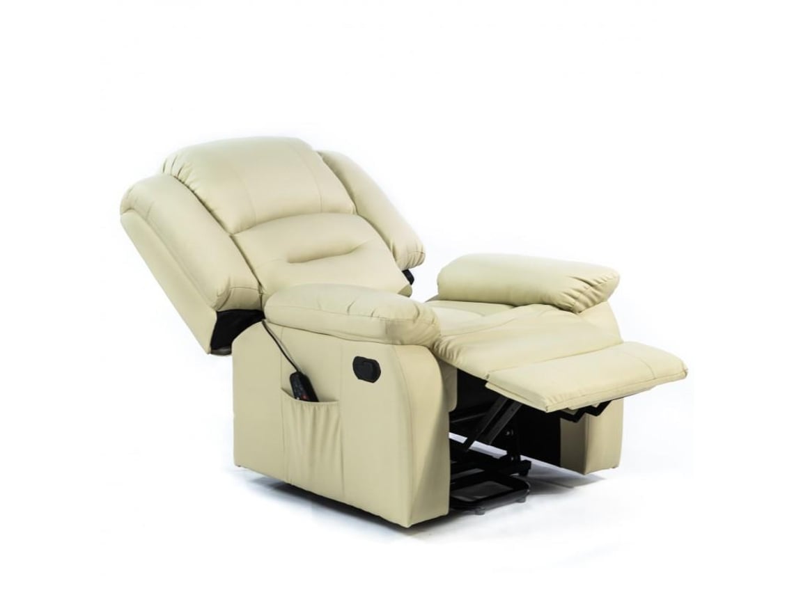 Poltrona de Massagem ECODE ECO-8198 (Bege - Couro Sintético - 86x77x107 cm)