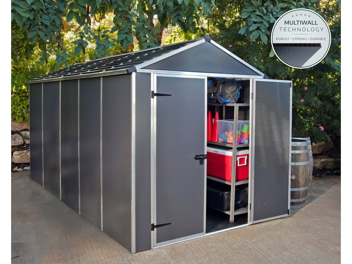 Abrigo de Jardim CANOPIA  Rubicon de Policarbonato 378X185X217 cm Cinza Escuro