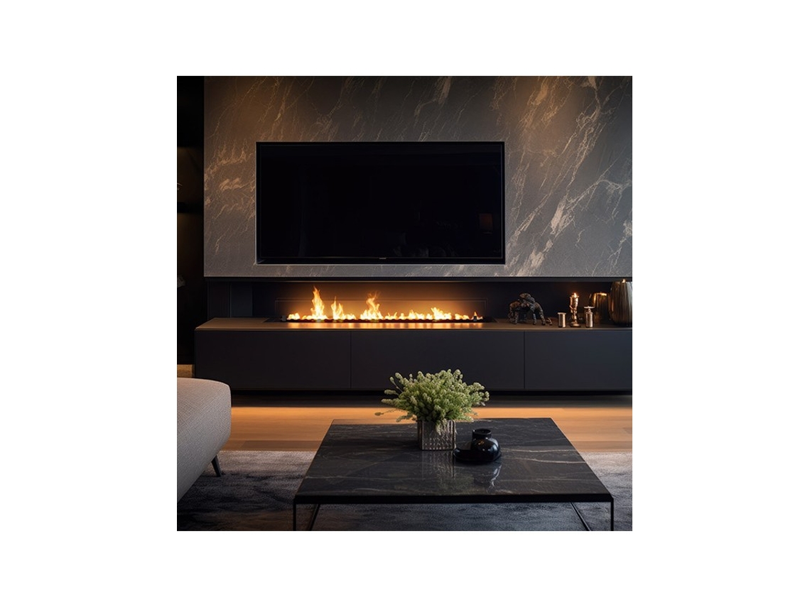 Biolareira embutida a bioetanol preta com vidro INSERT BLACK BURNER 2000 OUTINFIRE