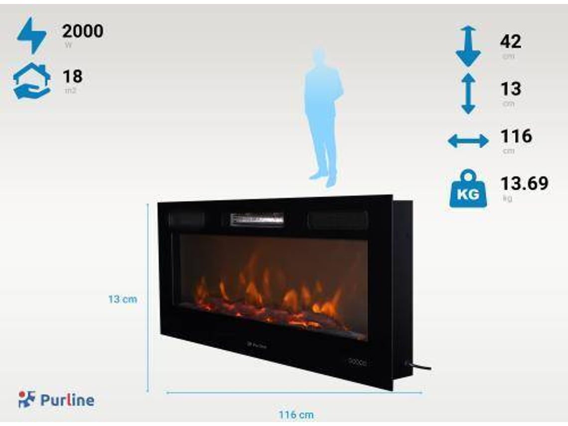 Salamandra PURLINE Elétrica de Encastre CHE-650 (2000 W)