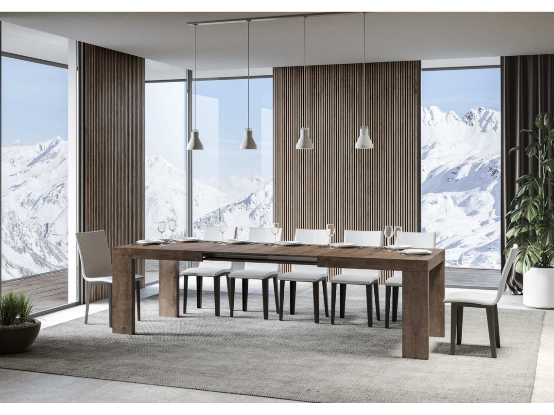 Mesa de Jantar Extensível 90X180/284 Cm Roxell Premium Nogueira ITAMOBY