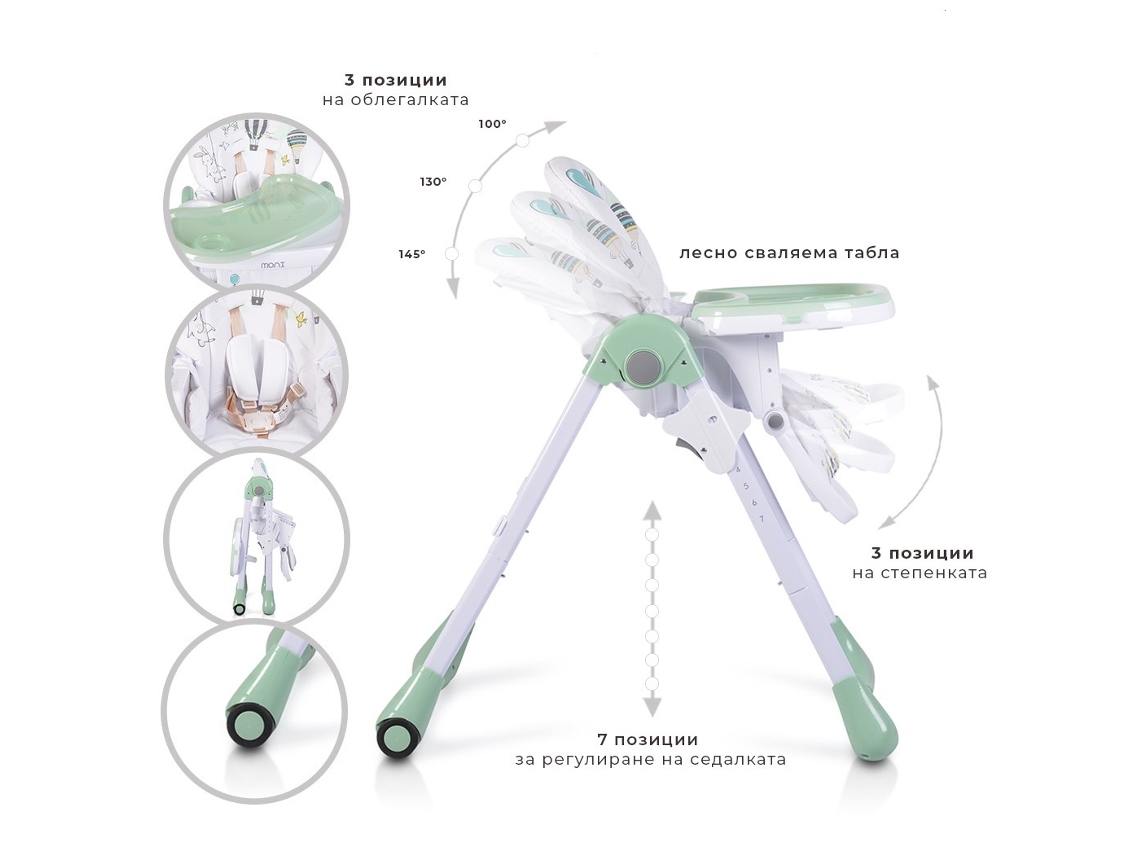 Cadeira De Refeição Muffin Menta Moni Moni