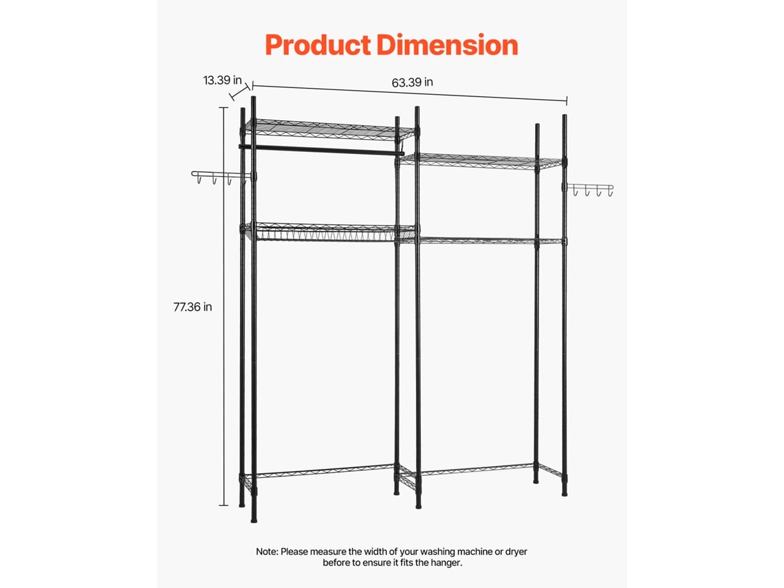 Suporte Para Máquina De Lavar Roupa Vevor De 2 Filas E 4 Níveis, Preto