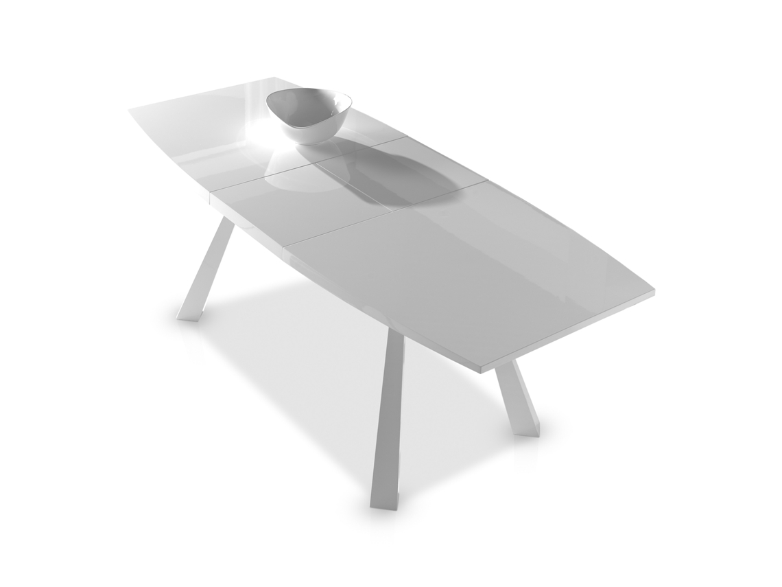 Mesa de Refeição MOMMA HOME (Madeira - Branco - 180/230 x (77 x 95 x 77 cm) x 76 cm)