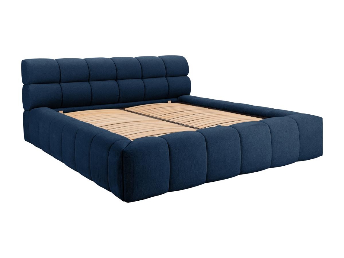 Cama com cofre FORVIK PASCAL MORABITO Azul escuro 160x200 cm - Sem colchão - Com sommier