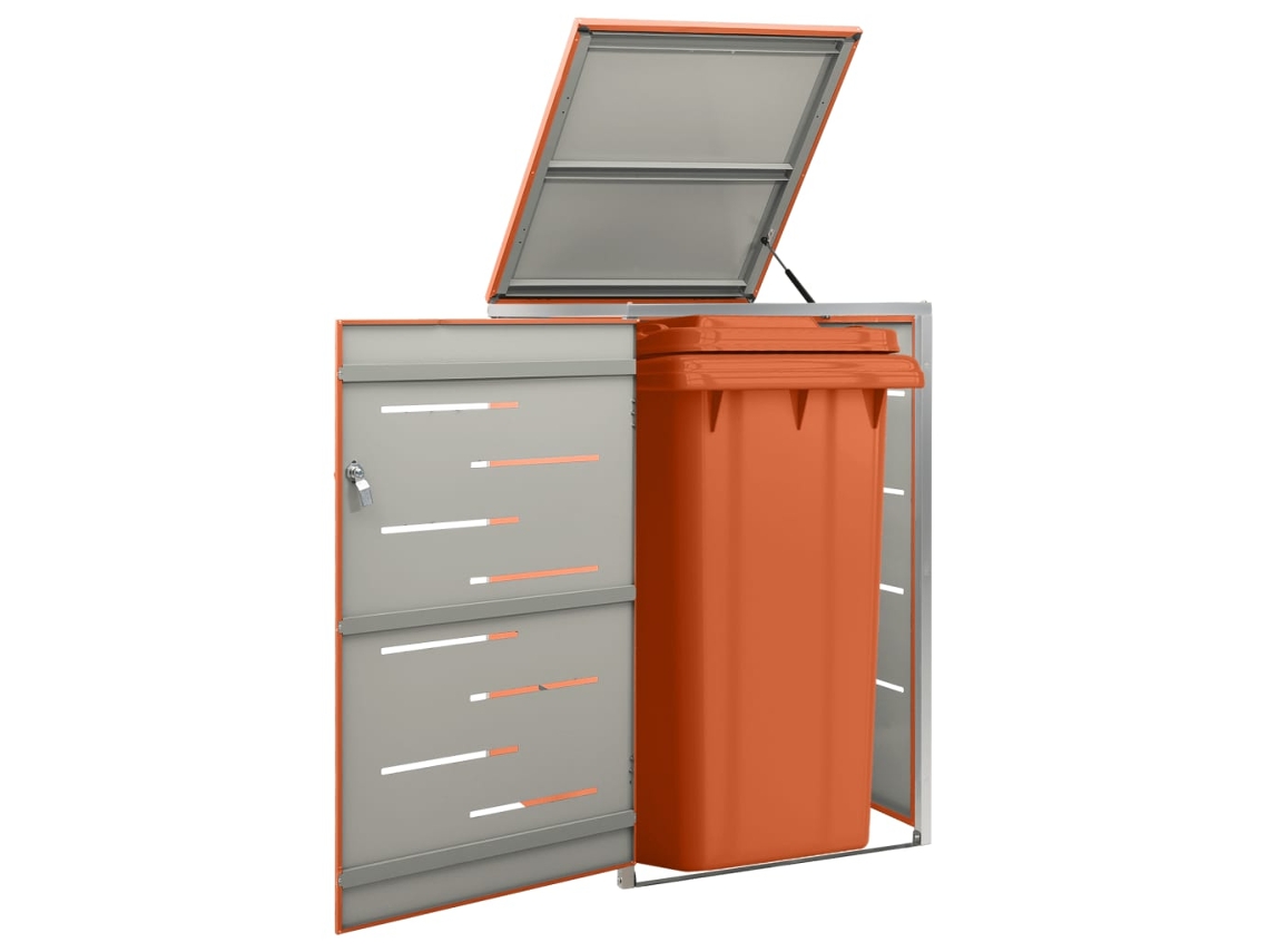 Abrigo para Caixotes do Lixo VIDAXL Para Laranja Aço Inoxidável (69x77,5x112,5 cm)