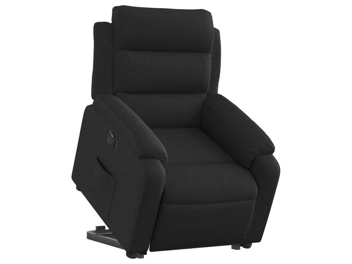 Poltrona reclinável elevatória elétrica tecido preto