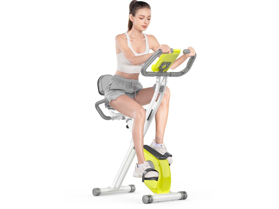 Bicicleta De Exercício X-Bike E R-Bike 2 Em 1 Ciclismo Em Recinto Fechado Com Monitor De Frequência Cardíaca Ecrã Lcd -Verde BIGZZIA