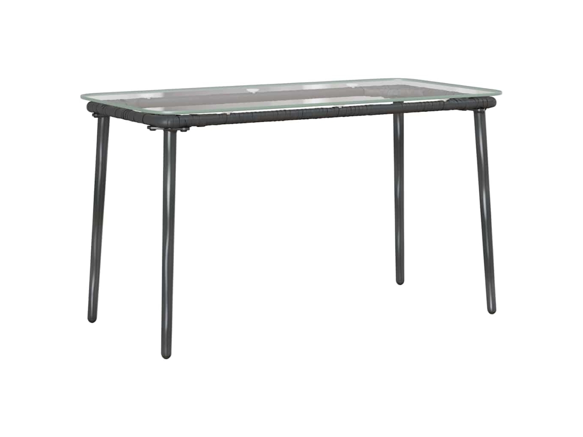 Mesa De Jardim Rattan Sintético Preto 80x40x45.5cm Antiderrapante