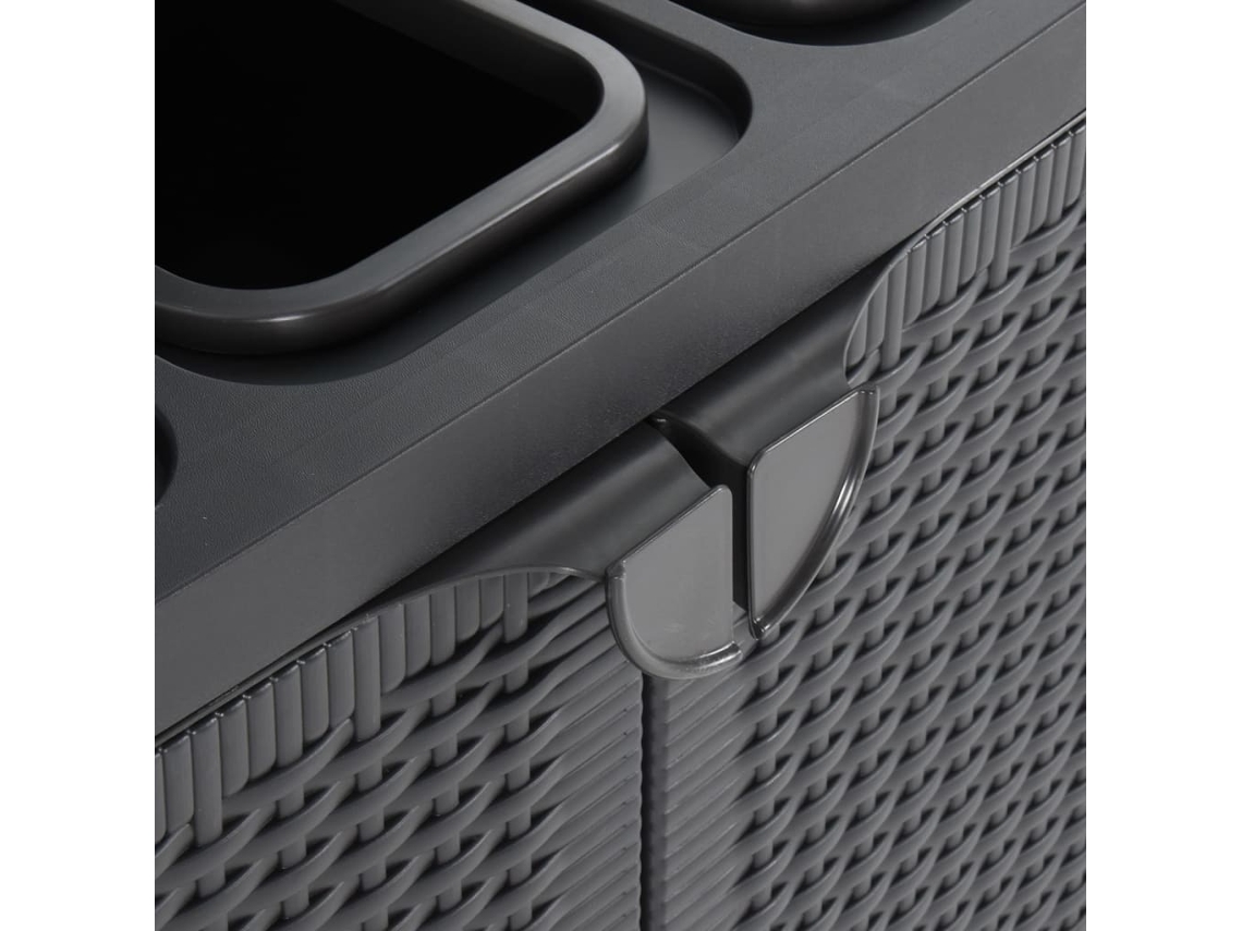 Vidaxl Cos De Gunoi Cu 2 Uși, Preto, 65x45x88 Cm, Pp