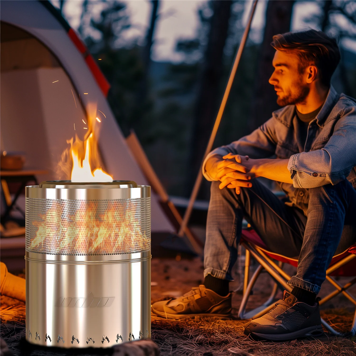 Aquecedor De Jardim, Portátil, A Lenha, Estilo Moderno, Prata Oem