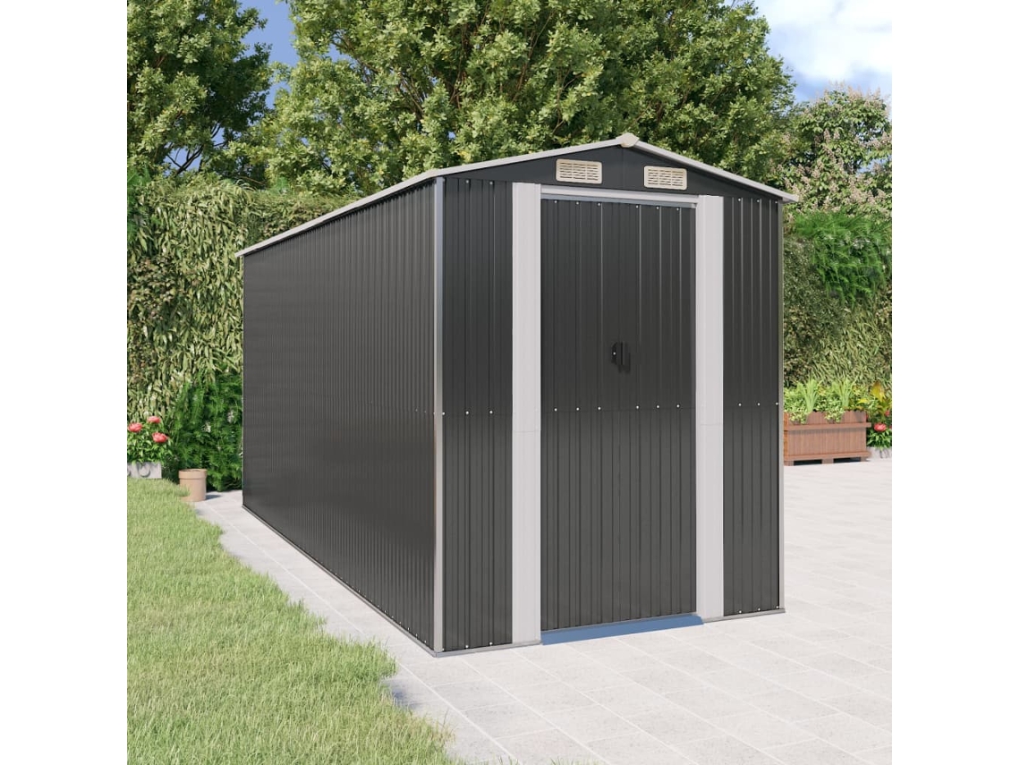 Abrigo VIDAXL Antracite Aço (192x440x223 cm)