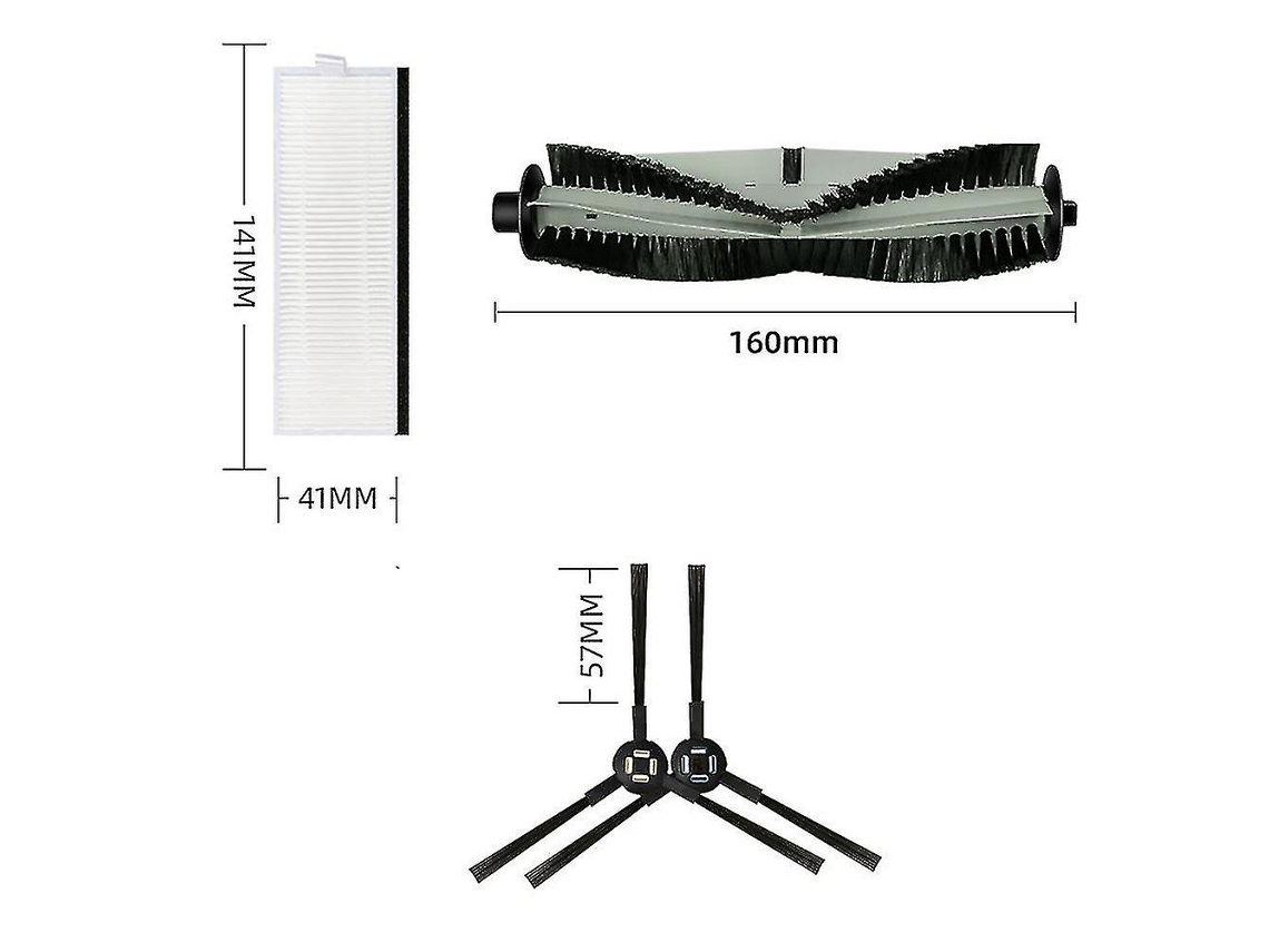 Escova Lateral Principal  filtro Hepa para Silvercrest Ssr1 Ssra1 para Ilife A9s
