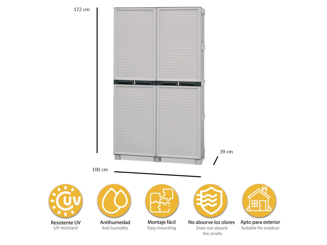 Armário de Exterior ARTPLAST Altura Completa Polipropileno Durável (37,5)