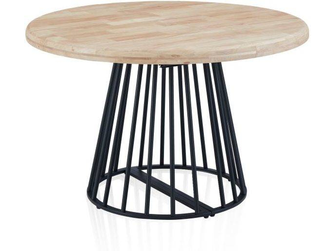 Mesa redonda extensível Meztil carvalho preto 120 x 76 x 120 cm Duehome