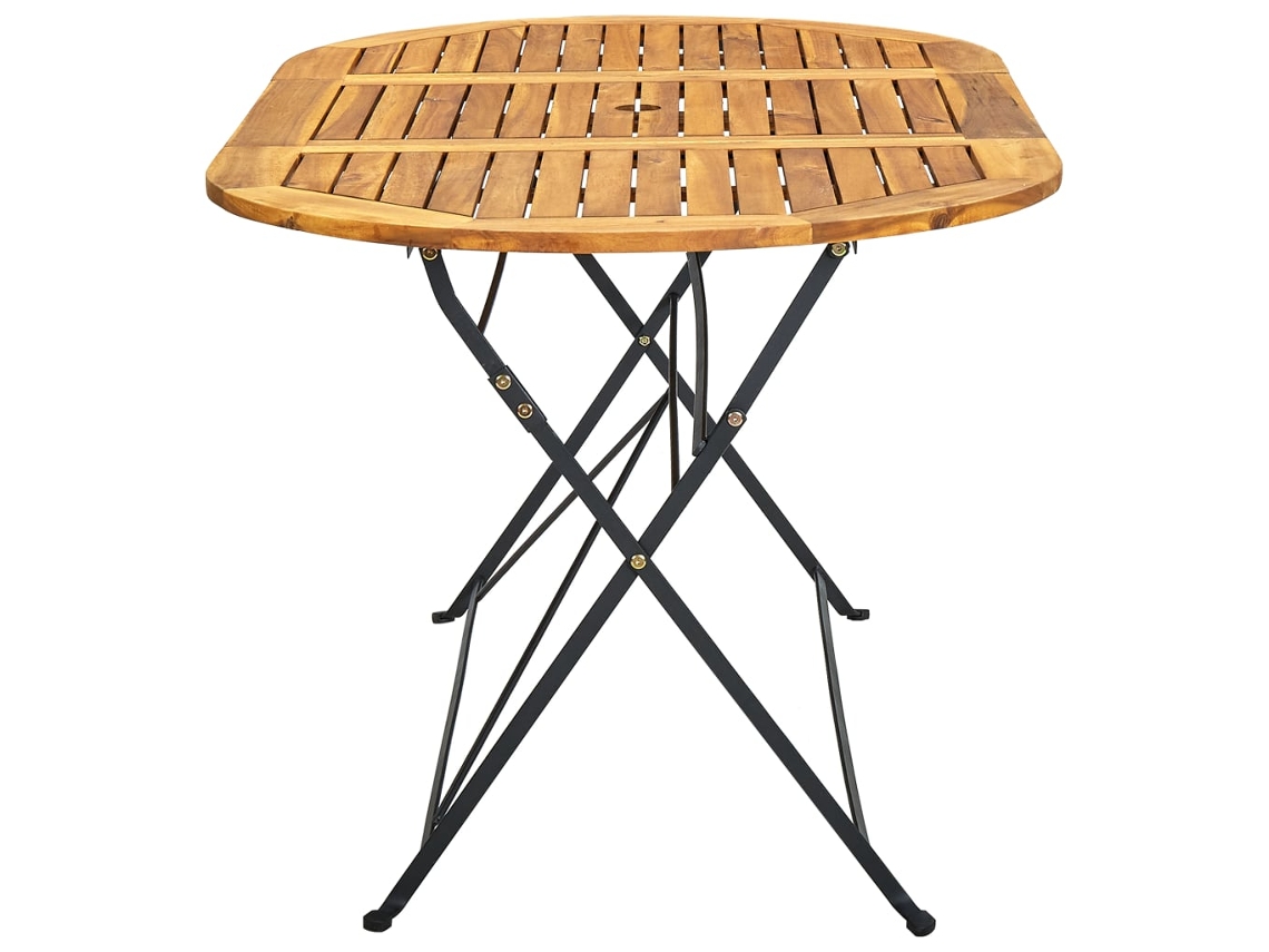 Mesa de Jardim LOVELY HOME Jantar Oval Madeira de Acácia Maciça (160 x 85 x 74 cm)