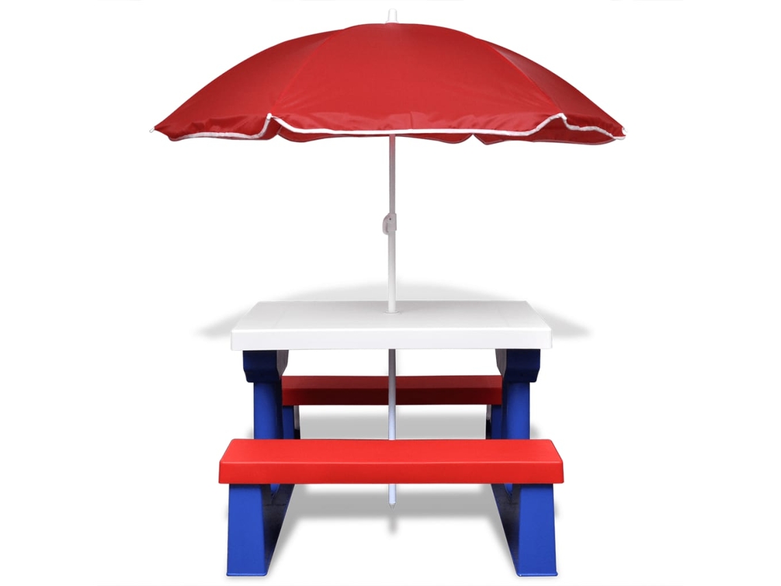 MAISON EXCLUSIVE Mesa de Piquenique com Guarda-Chuva para Crianças