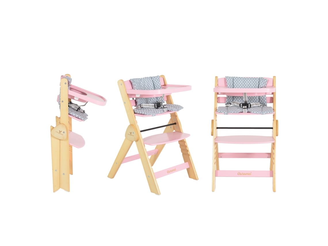Cadeira De Refeição Em Madeira Rosa Caramelo Cangaroo Cangaroo