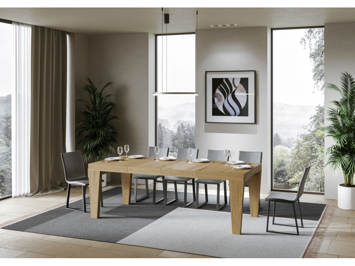 Mesa de Jantar Extensível 90X130/234 Cm Spimbo Premium Carvalho Natural ITAMOBY