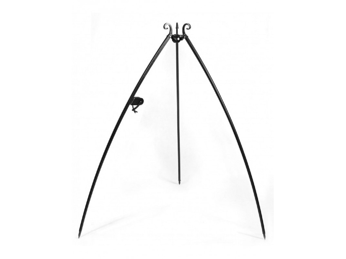 Tripé 200 cm com Grelha Aço Natural 50 cm + Guincho