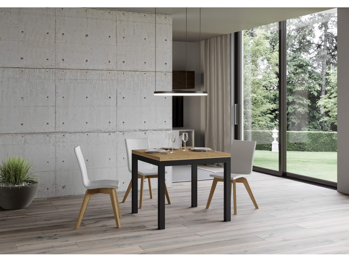 Mesa de Refeição ITAMOBY Everyday Libra (90x90/180 - Painéis em Melamina - Carvalho Natural)