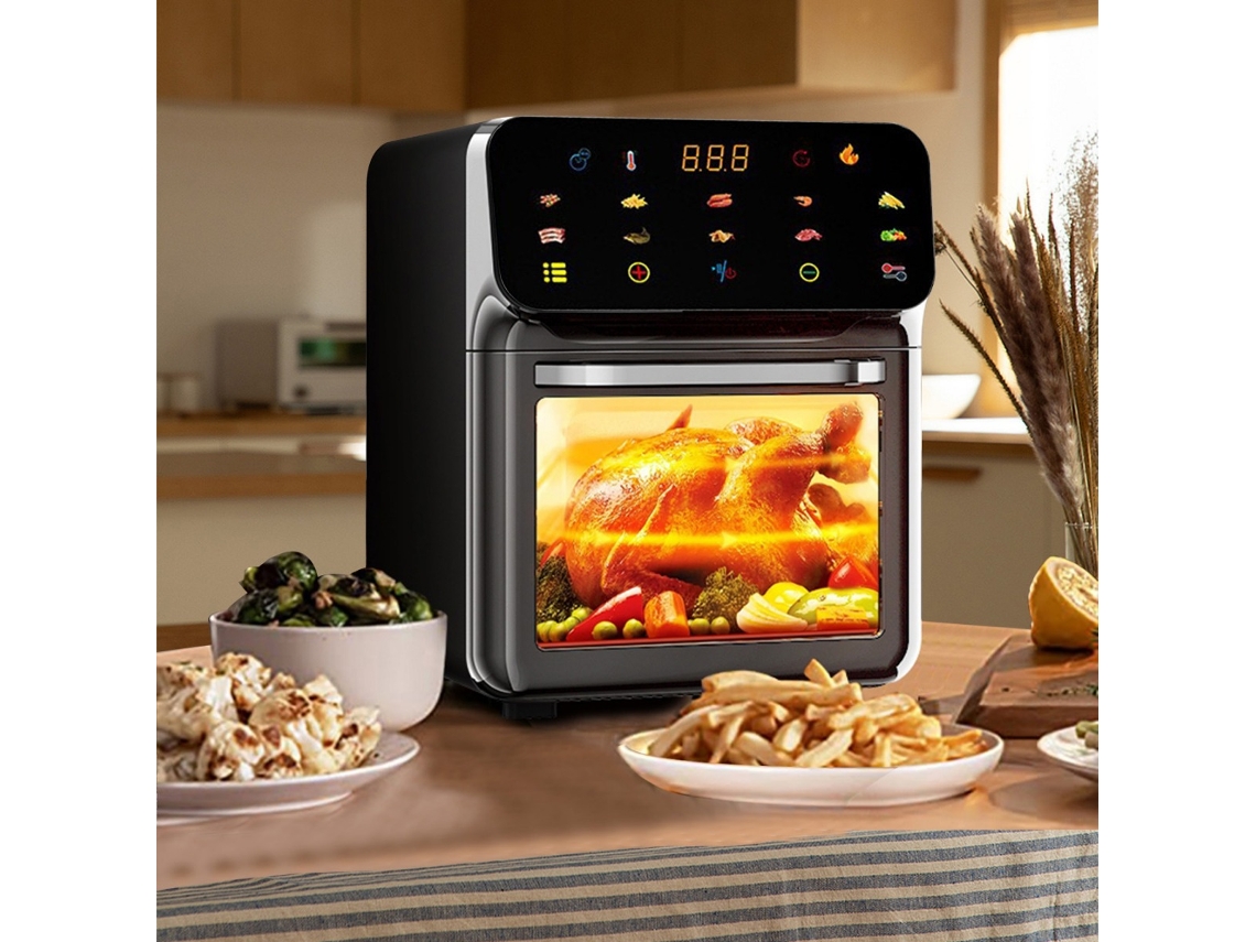 Fritadeira Elétrica De Grande Capacidade Com Ar Quente Para Uso Doméstico, Visor Inteligente, Multifuncional, Forno De 15 Litros. Cxc