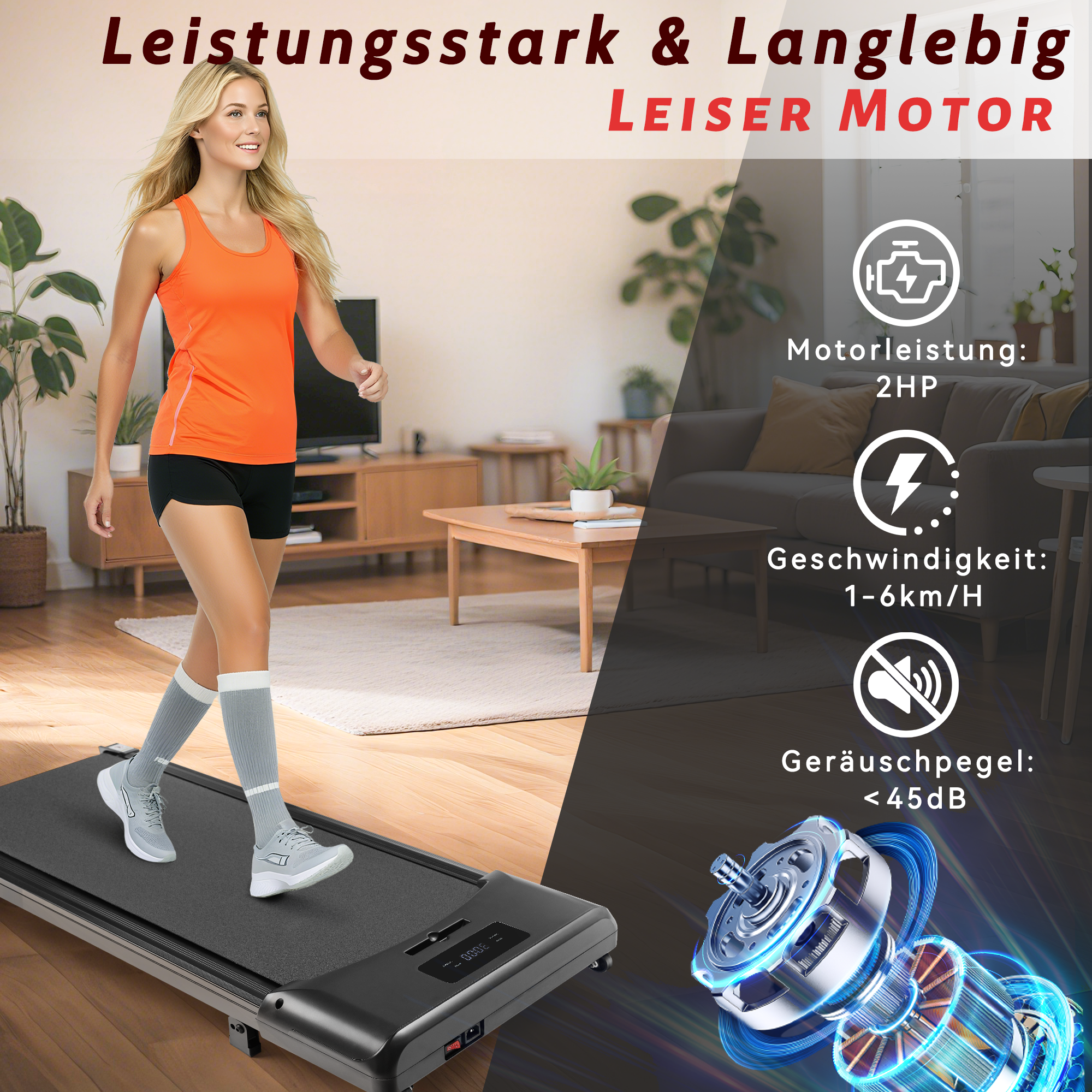 Passadeira Ergométrica Com Ecrã Led Para Uso Doméstico E Controlo Remoto Zmh