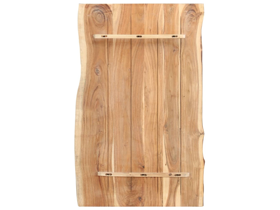 Tampo De Mesa 100x60x3,8 Cm Madeira De Acácia Maciça Com Nós Vivos