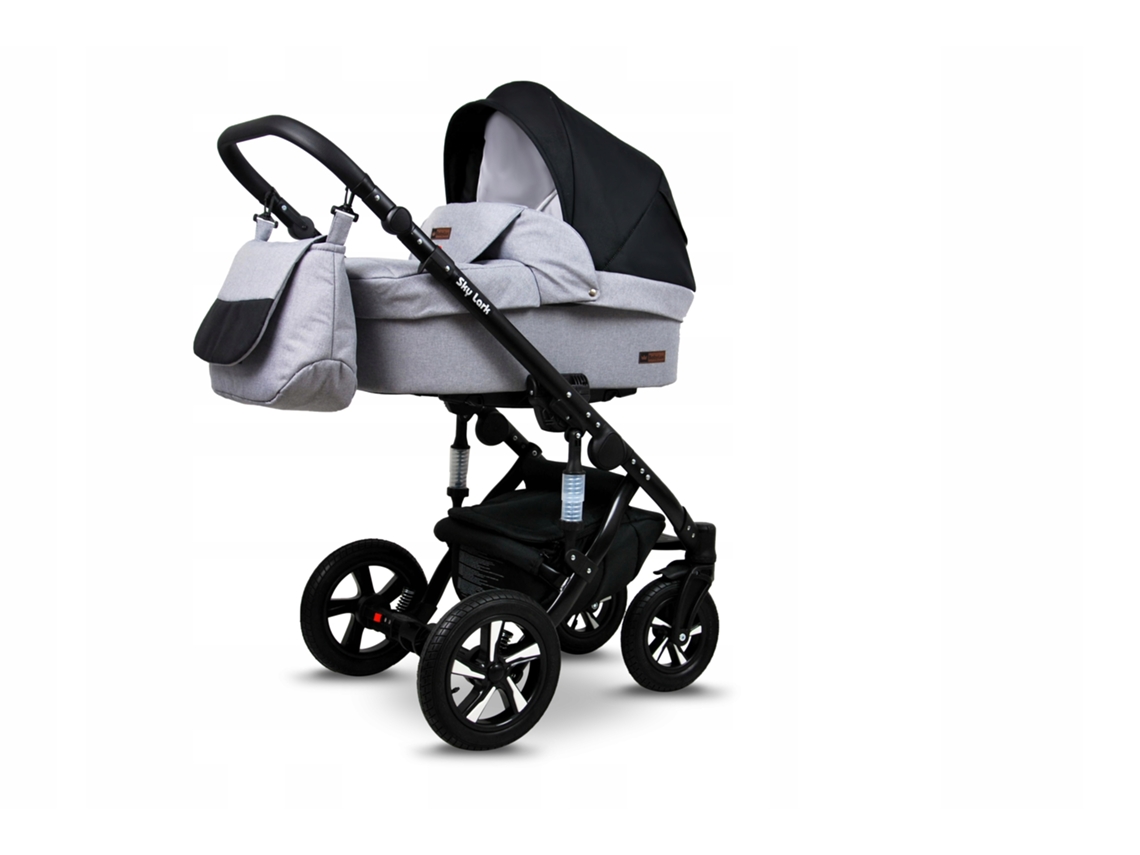 Carrinho de Bebé Multifuncional BABYLUX SKY LARK 4 Em 1 -Silver Flex Black BLACK FRAME - Ajustável e dobrável Construção leve em alumínio - Acessórios