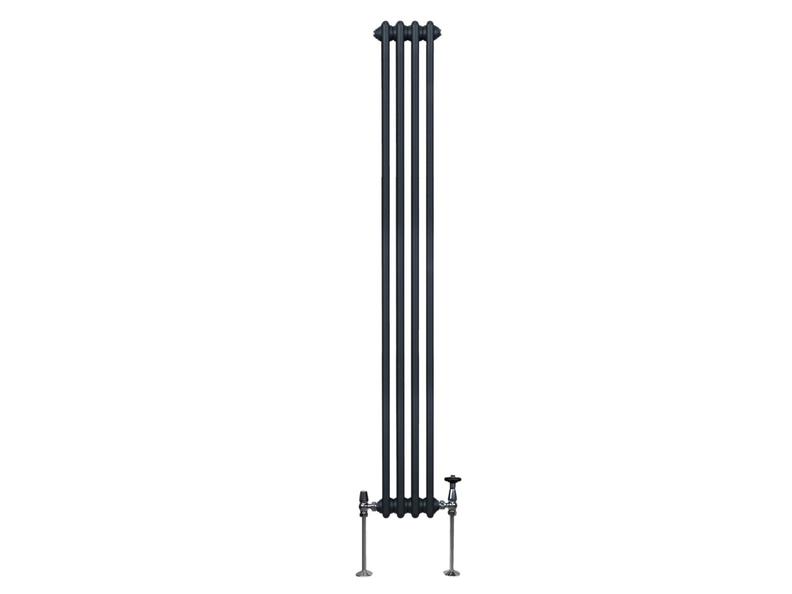 Radiador Vertical Tradicional 3 Colunas Cinzento Antracite 1800mm Com 2639 Btu, 4 Colunas E Aço Carbono 1,5 Mm, Ideal Monstershop