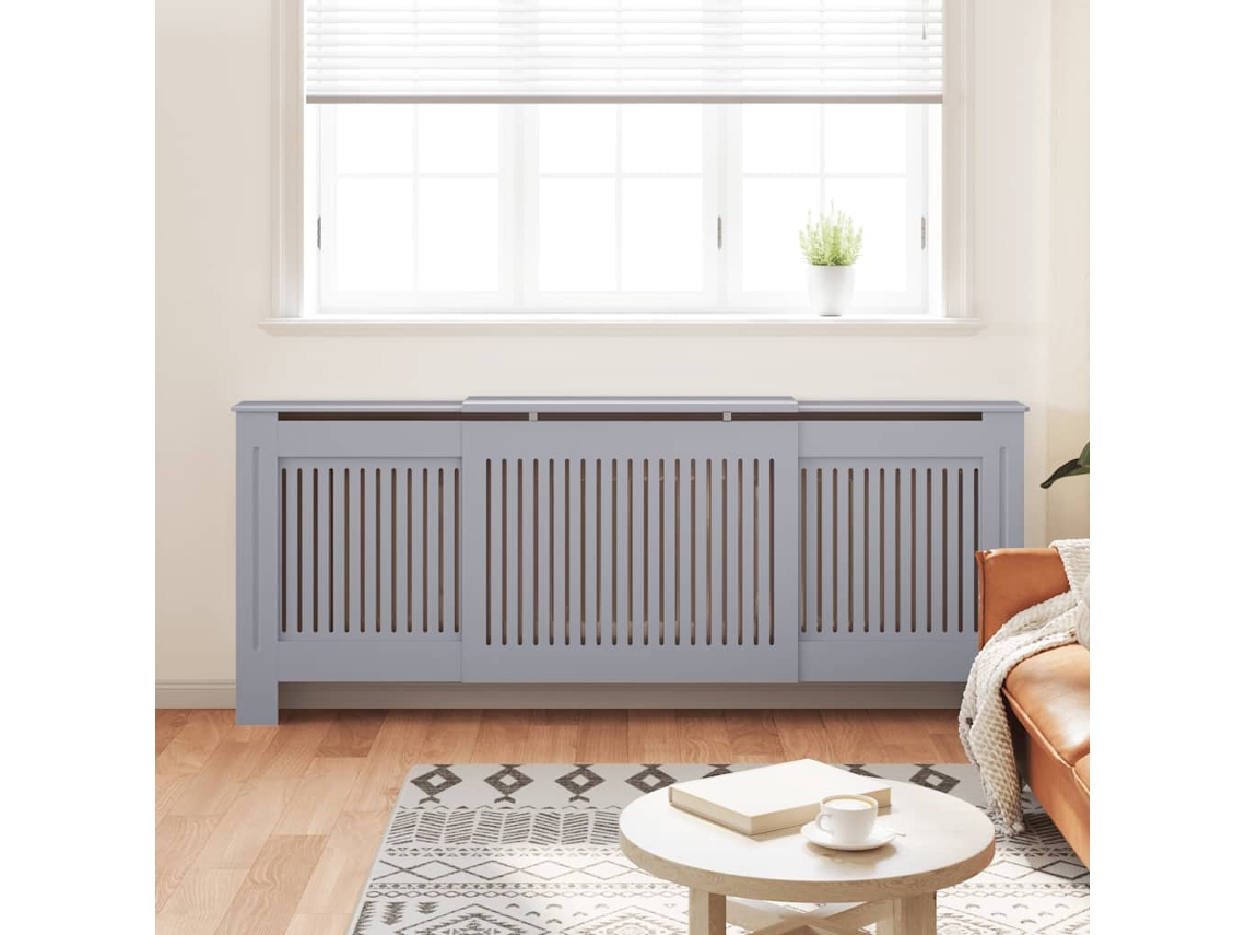 Cobertura De Radiador Mdf 205 Cm Cinza Haochrymec